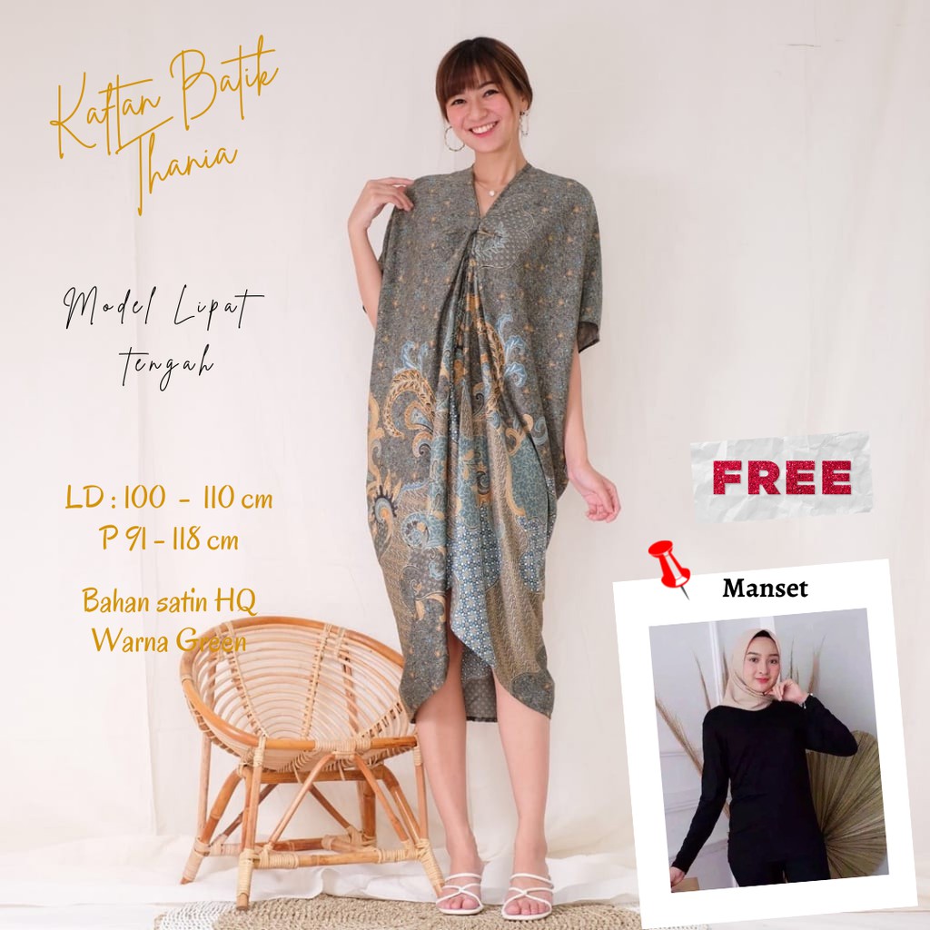 Kaftan Batik Pendek TANIA Baju Pesta Lebaran Raya Wanita kaftan batik muslim kaftan tania baju konda