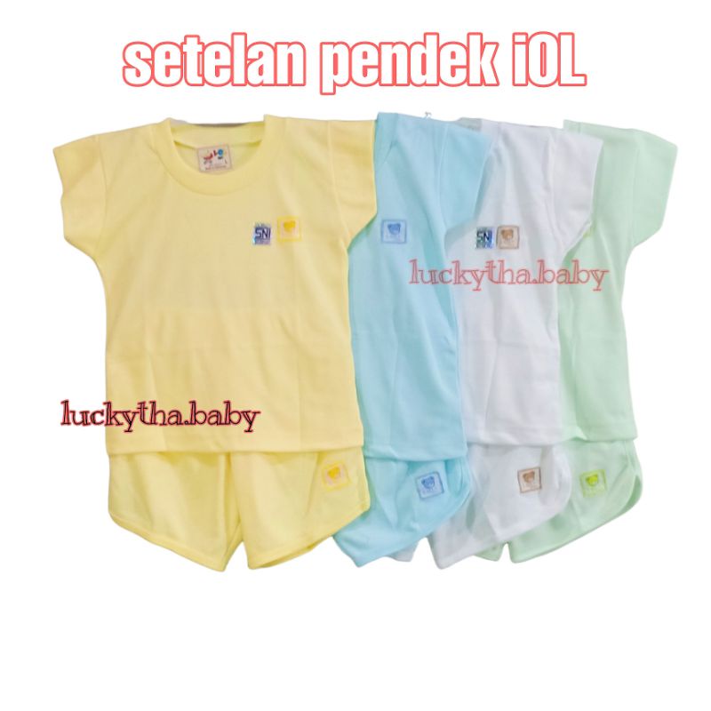 3pcs_iOL SETELAN PENDEK ANAK POLOS berkualitas SNI O-3 TAHUN / SETELAN IOL PENDEK / SETELAN PENDEK BAYI/ BAJU SETELAN ANAK POLOS