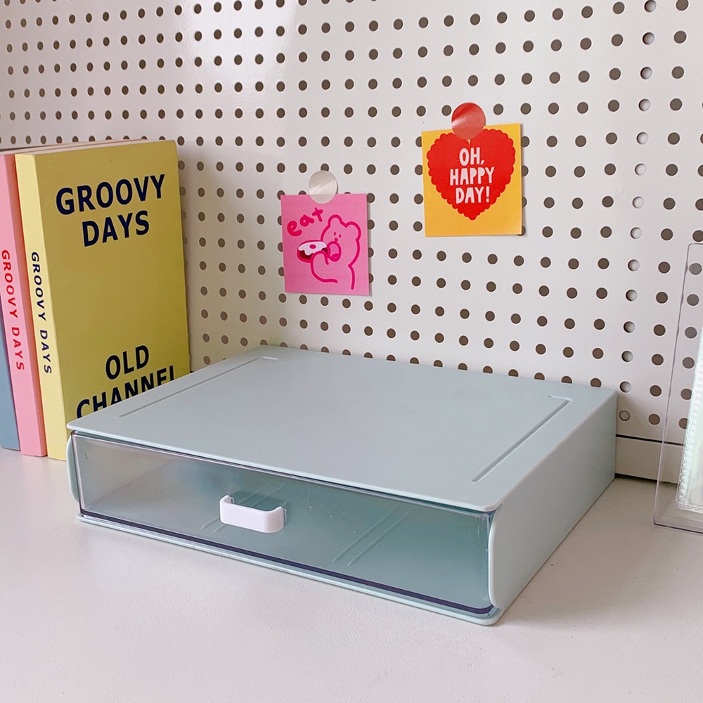 Kotak Penyimpanan Laci Desktop Korea Susun Multi-layer Storage Box Desktop Multi-layer Drawer Organizer Atk Alat Tulis Make Up Aksesoris Perhiasan Hiasan Lucu Manik