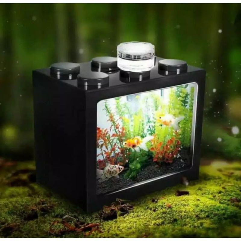 MPro Aquarium / Aquarium Cupang - Aquarium Mini Block with Colorful LED dan White LED / Aquarium Hias