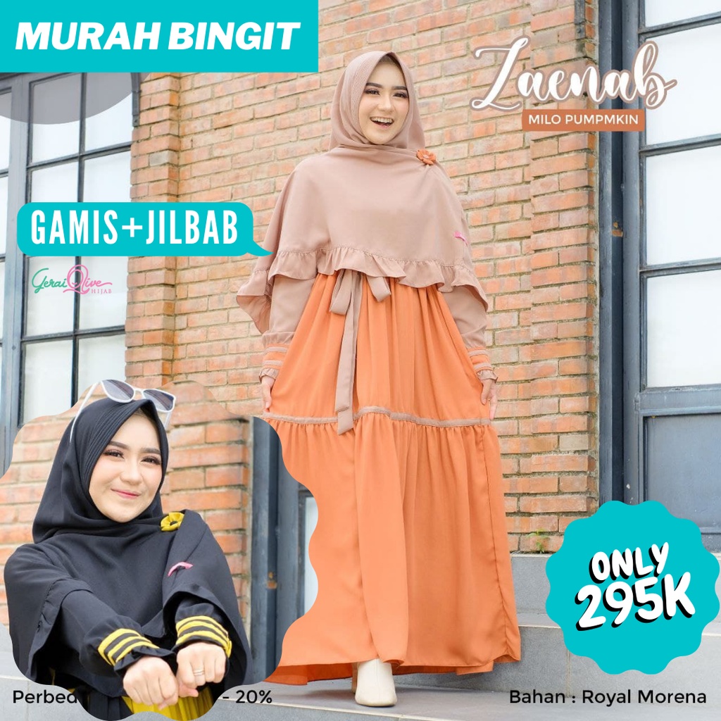 Gamis Set Hijab Zaenab Royal Twist Morena by Saima Hijab