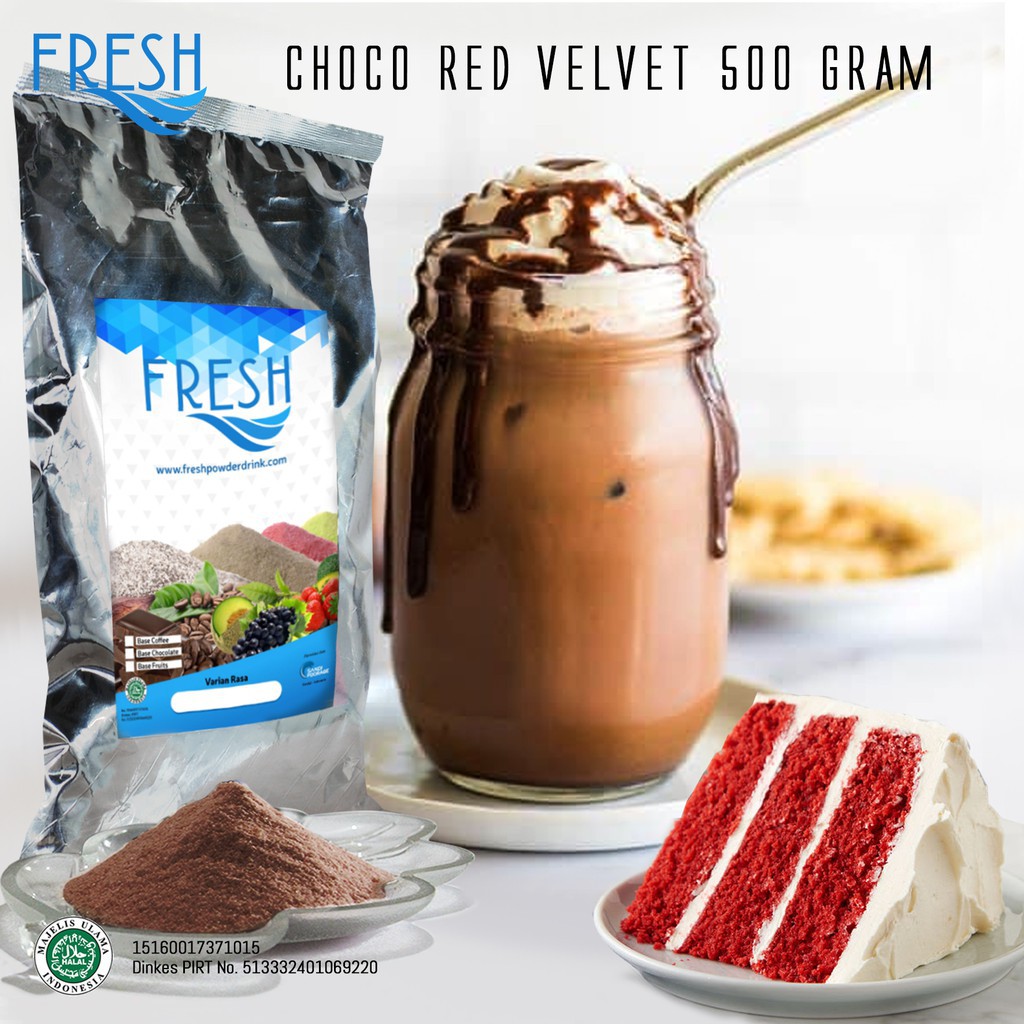 

BUBUK MINUMAN COKELAT RASA CHOCO RED VELVET FRESH POWDER DRINK 500 GRAM