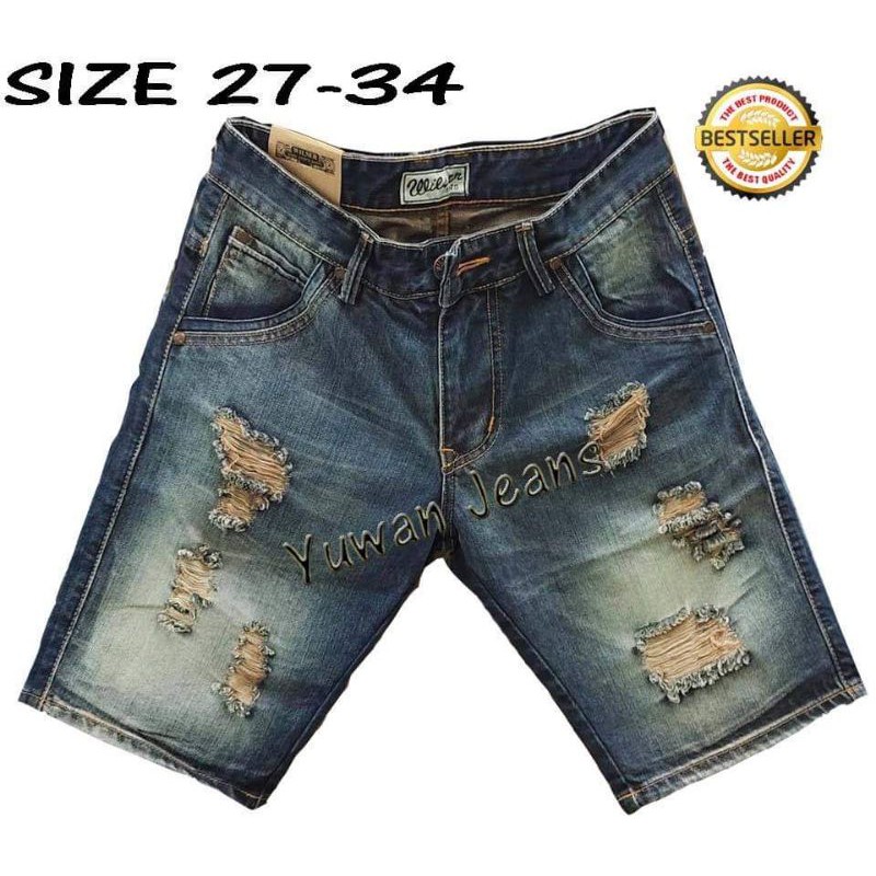 Celana Jeans Pendek Pria MC WISCER Ripped Premium - Celana Pendek MC WISCER Original