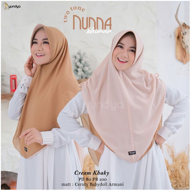 NUNNA KHIMAR HIJAB INSTAN BOLAK BALIK || 2 WARNA || 2 MODEL || BY AYUNDYA