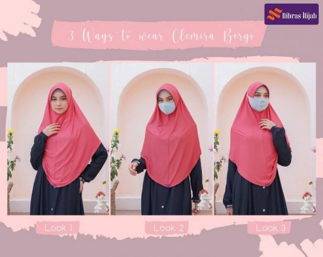 CLEMIRA BERGO SET NIBRAS HIJAB+MASKER-1