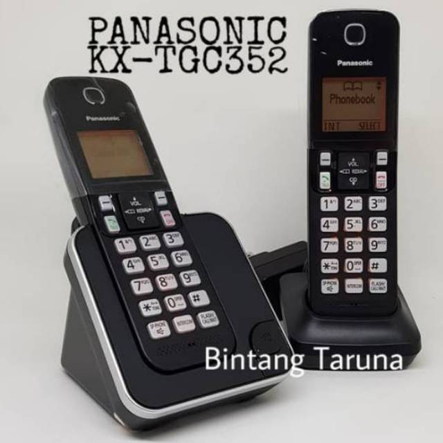Wireless Phone Panasonic KX-TGC352 Telpon Panasonic KX-TGC352 (Hitam)