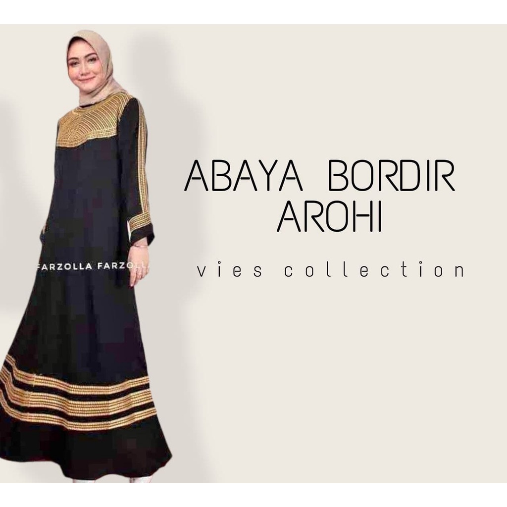 Abaya Hitam Abaya Jetblack Abaya Syari BORDIR AROHI