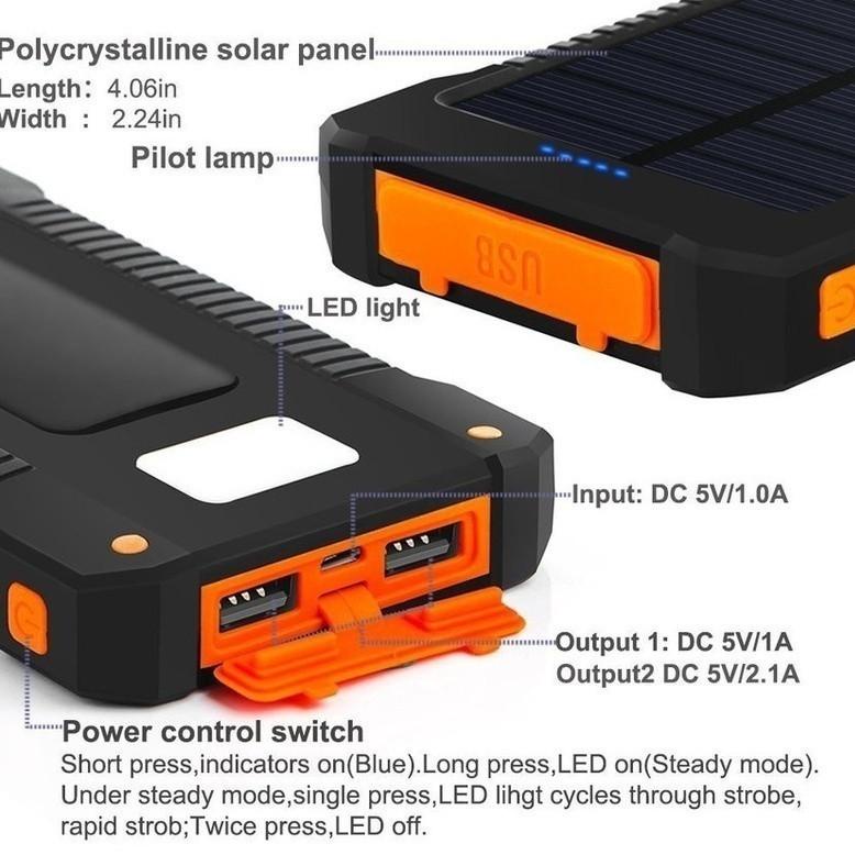[KODE PRODUK LN0WB3792] 50000mah Solar Powerbank Waterproof Power Bank with Led Light Fast Charging