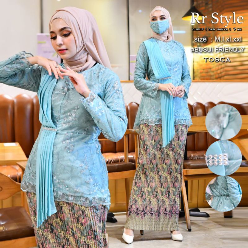 PROMO!! set kebaya Aira selendang/set kebaya Aurora selendang/kebaya modern/kebaya pesta-2
