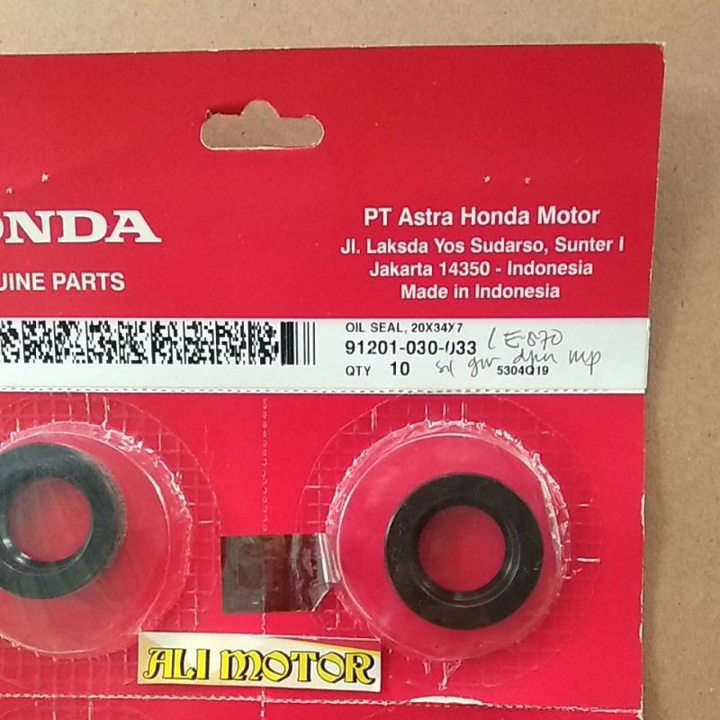 Sil seal gir depan megapro gl pro neotegh megapro primus 20X34X7 91201-030-033 ori AHM