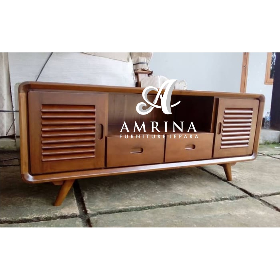 bufet tv kacamata, bufet tv jati,mebel jepara