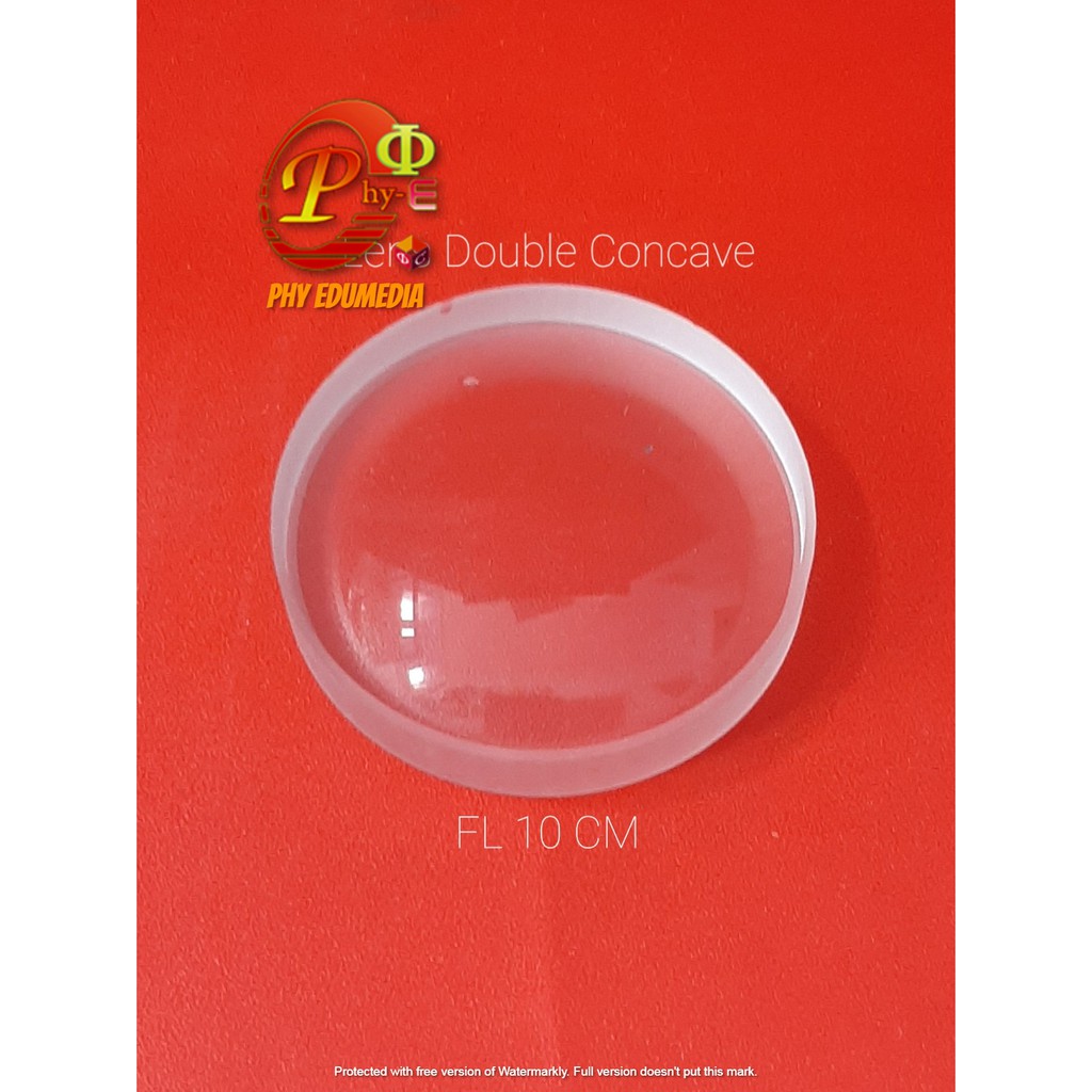 Lensa Cekung / Lens Double Concave / Double Cekung Lensa Fokus 10 CM Diameter 50 mm
