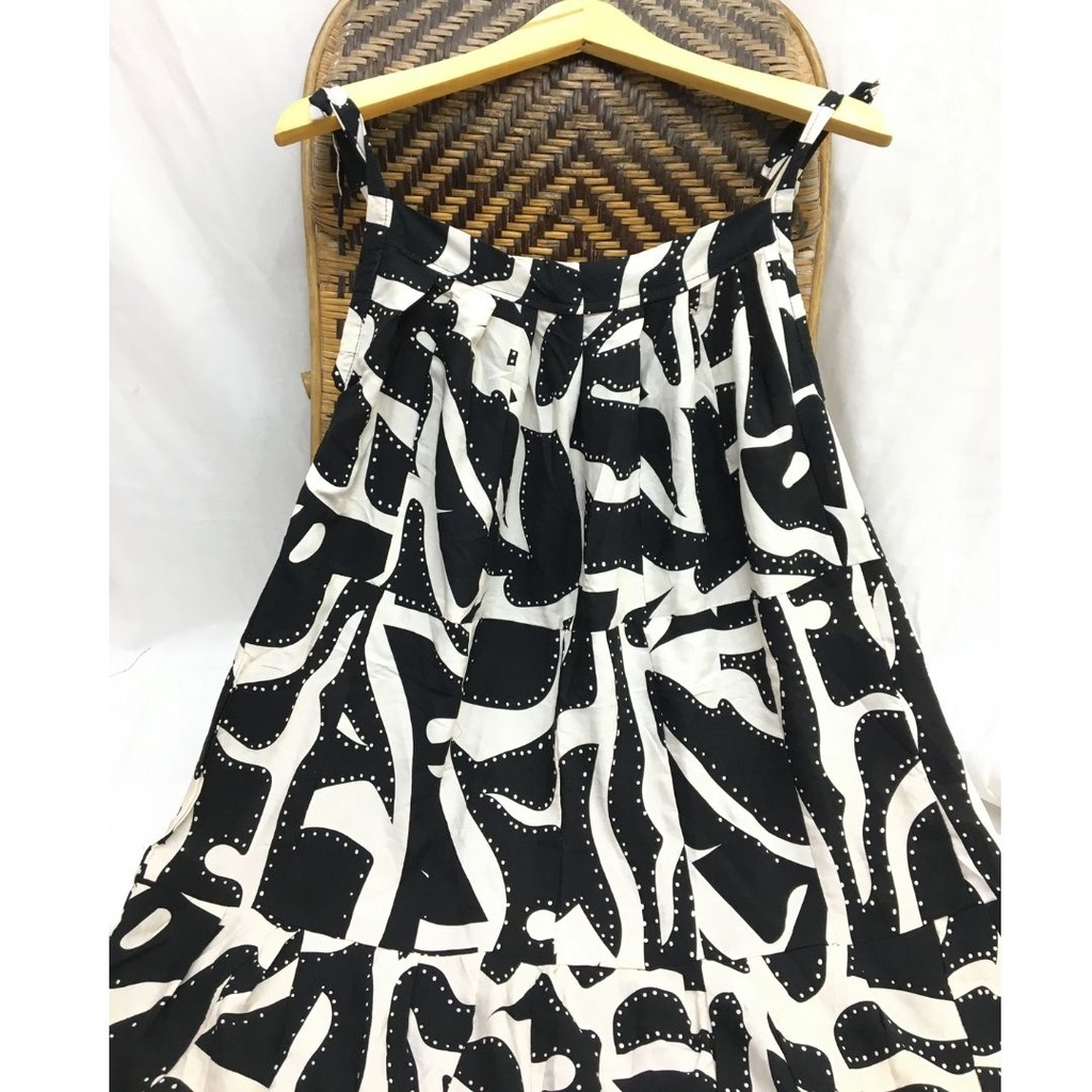 Daster Sambung Viral PART 2 - Daster Payung - Daster Perca - Daster Busui Rayon-black white tl