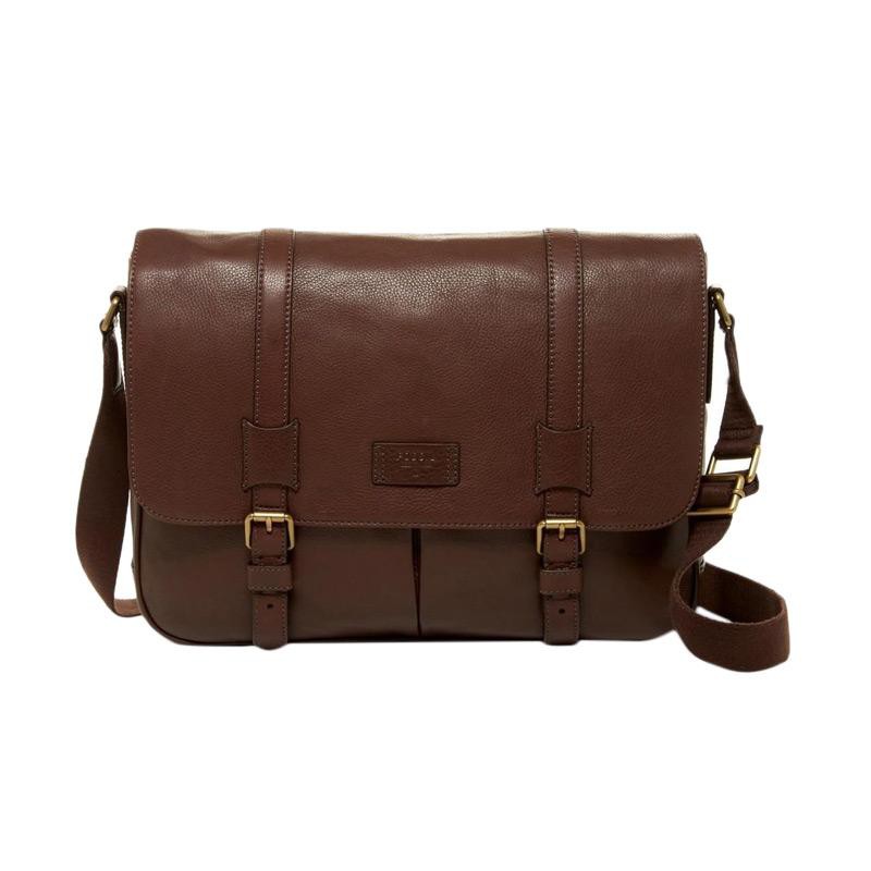 Fossil Canyon Leather Messenger Tas Selempang Pria Brown