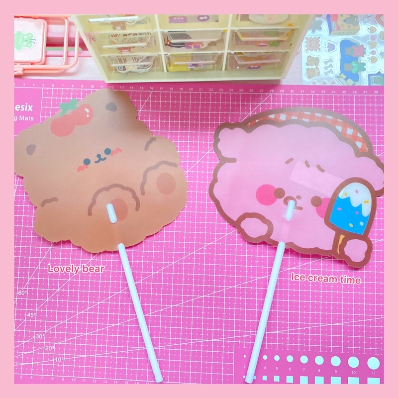 KIPAS TANGAN AESTHETIC Korean Style | Hand Fan Cartoon | Kipas Tangan Portable Kartun | Kipas Angin Lucu