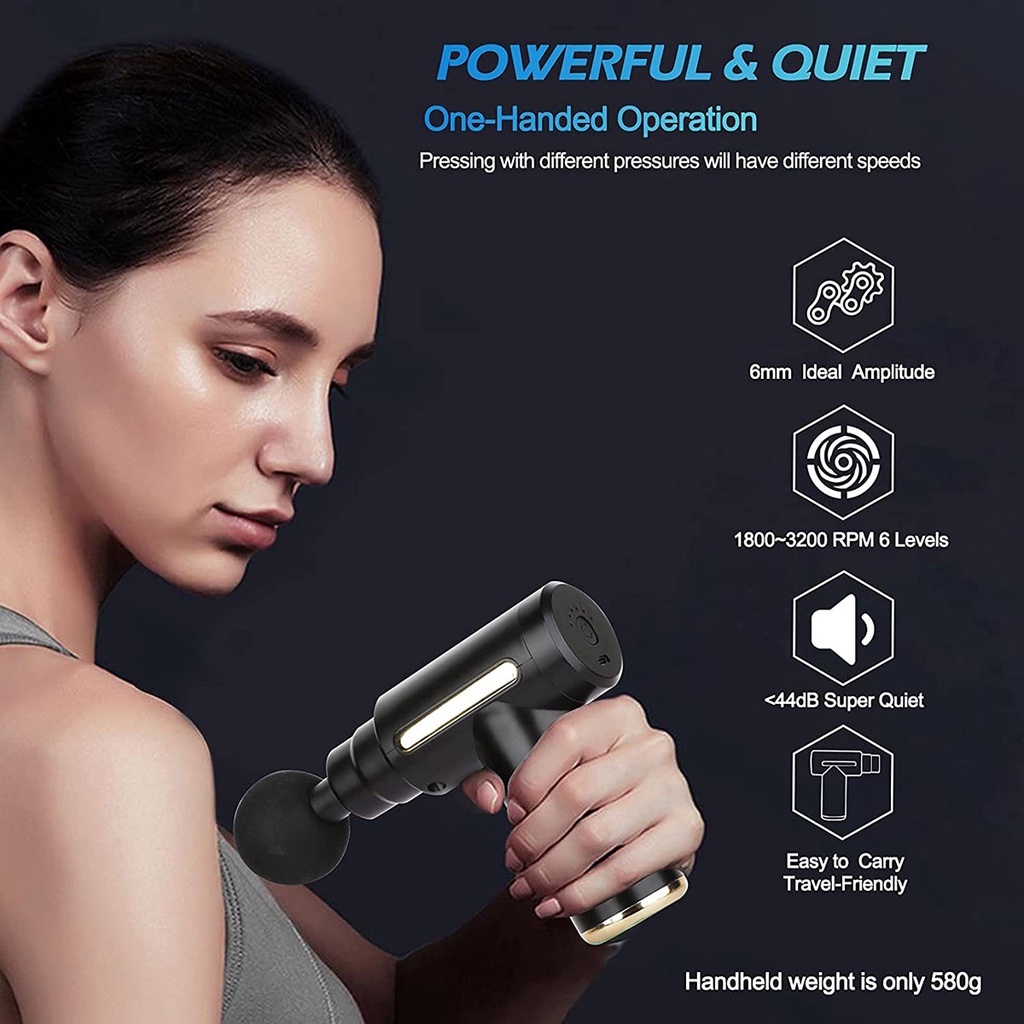 4 in 1 Alat pijat Electric Massage Gun Elektrik Pijat Getar Deep Tissue Muscle Alat Pijat Elektrik