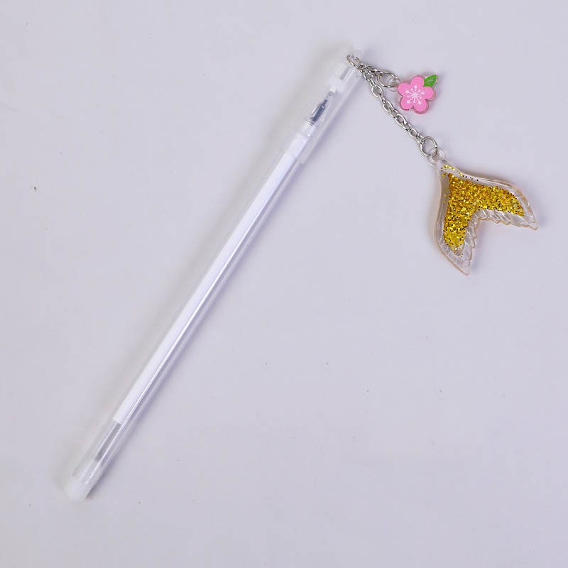 MURMURE.ID | PART 1 PULPEN GEL GANTUNGAN LUCU KARAKTER DENGAN SEQUIN GLITTER BOLPOIN LUCU UNIK PN087-IKAN-KUNING