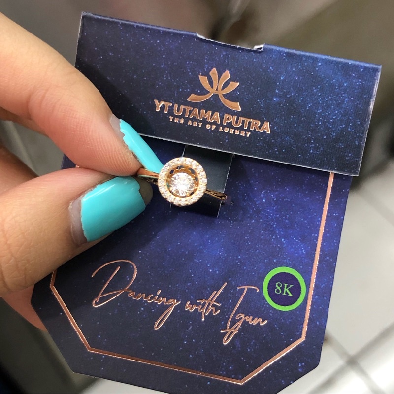 1- CINCIN IGUN DANCING STONE ROUND 1.1GR KADAR 375 UKURAN 11