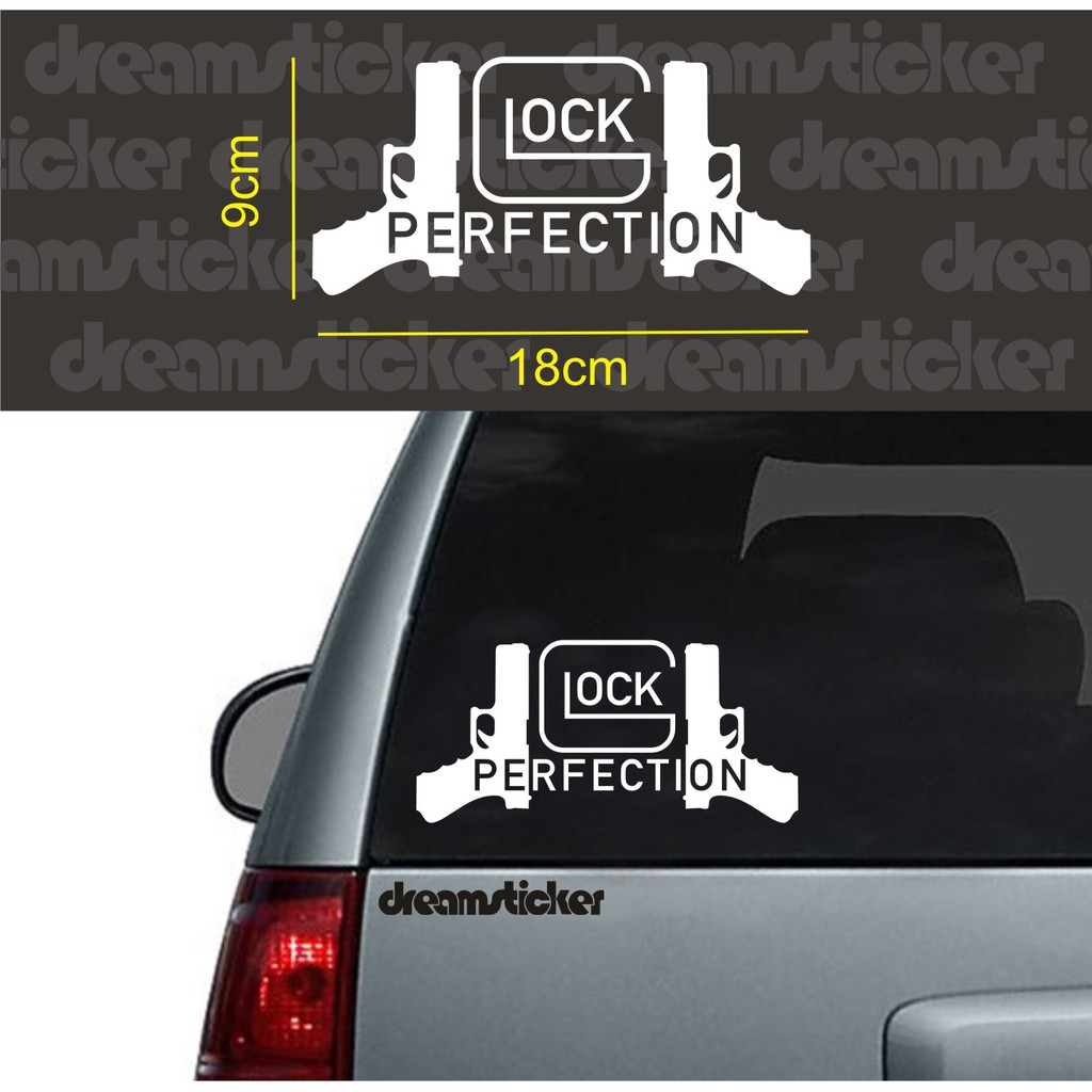Sticker Glock Perfection Pistol Cutting Stiker Variasi Mobil