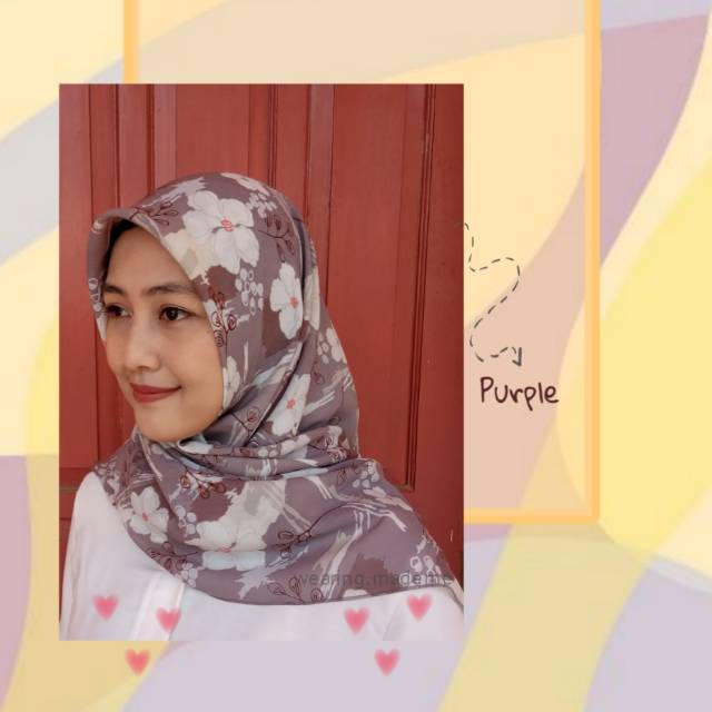kerudung segiempat / kerudung motif / viney jepang