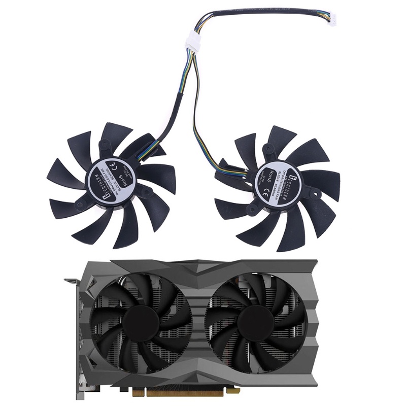 1 Pasang Kipas Pendingin 4 Pin Untuk GeForce GTX 1660 RTX 2060 2070 Video Graphic Card