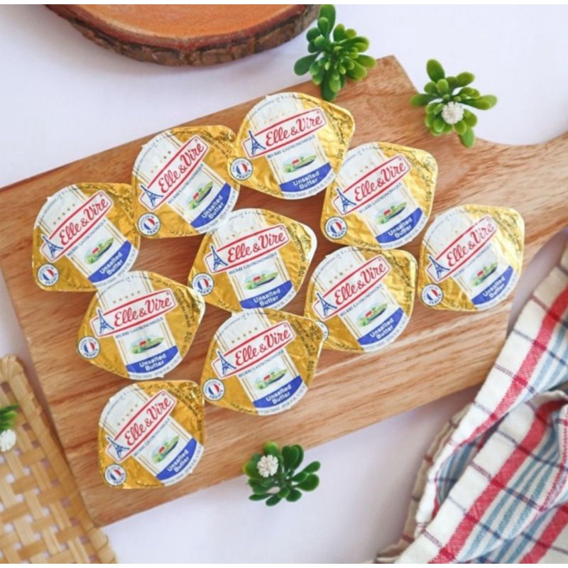 

Elle & vire unsalted butter 10 cup *10gr / butter plain untuk MPASI bayi