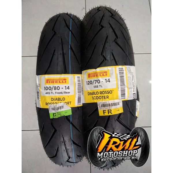 Set Ban Pirelli Diablo Rosso 100/80 & 120/70 Ring 14
