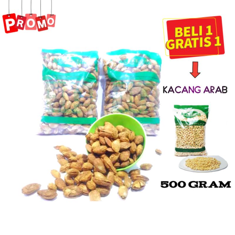 

Kacang Almond Kulit Panggang//Roasted 1kg+Kacang Arab 500gr