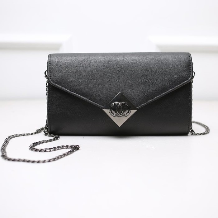 tas selempang polos wanita hitam model dompet panjang murah fashion laris supplier firsthand