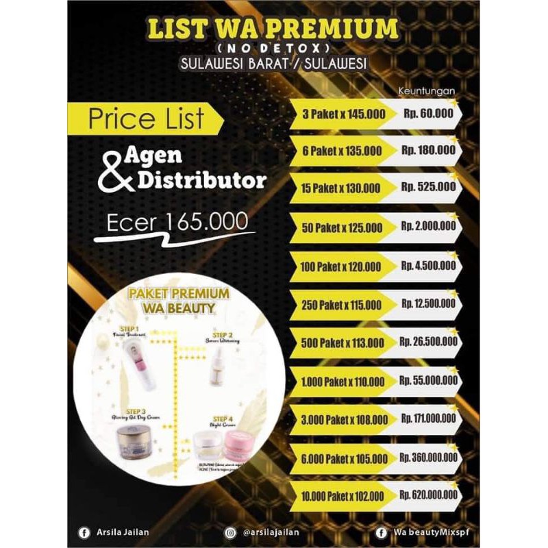 paket premium wa beauty sudah ad serumnya