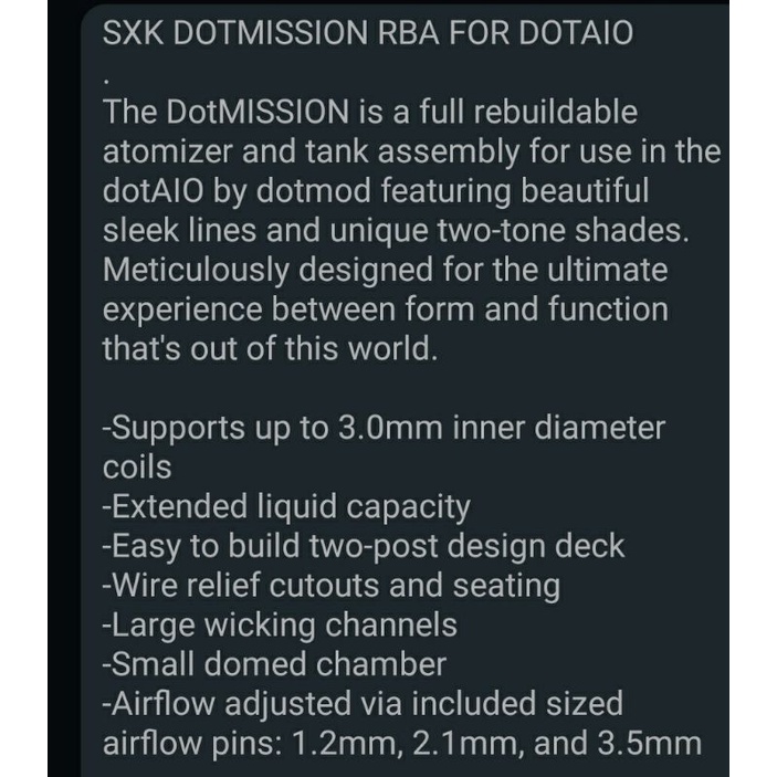 SXK DOTMISSION RBA FOR DOTAIO