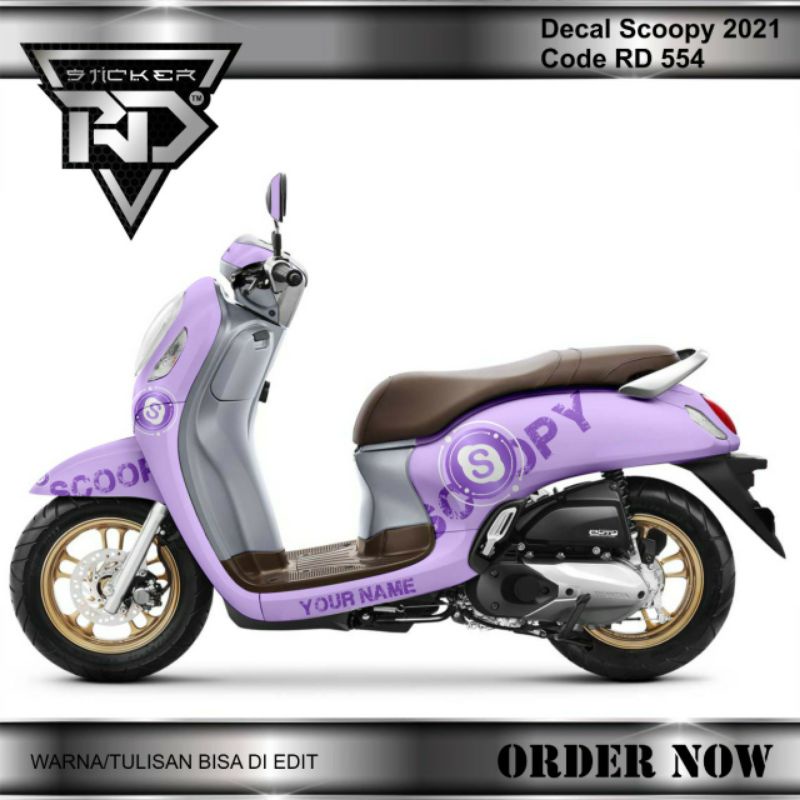 decal sticker Scoopy remote 2021/2022/2023 lilac