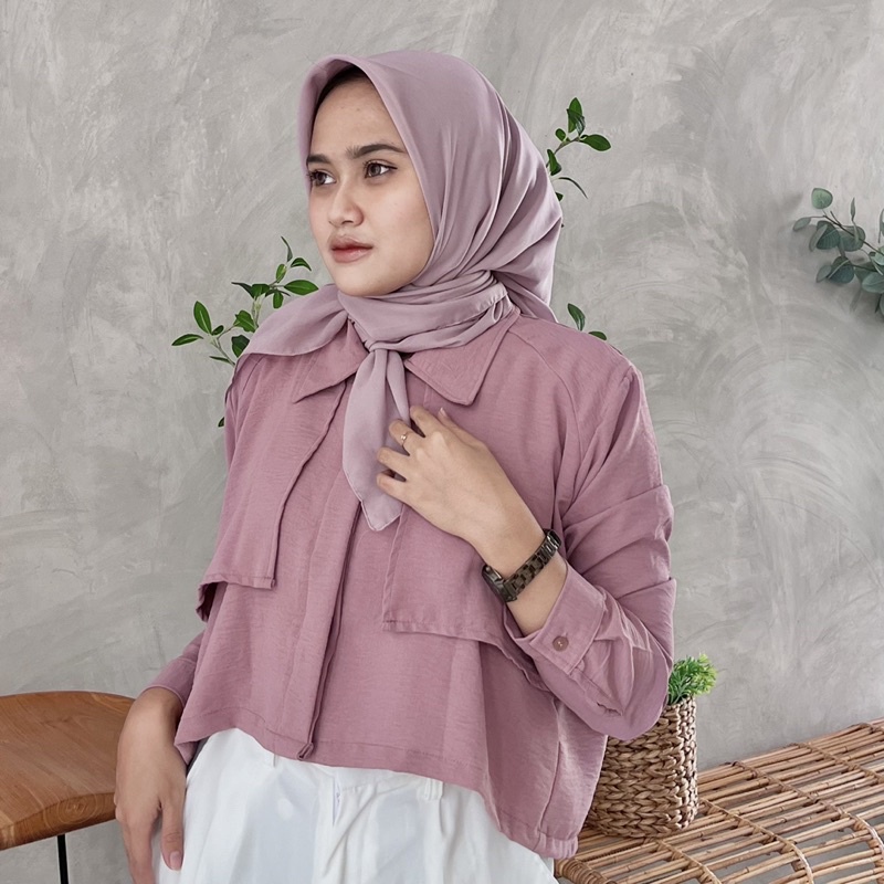 RX Fashion - Anne Crop Shirt / Atasan Crop Top / Kemeja Crop - NN