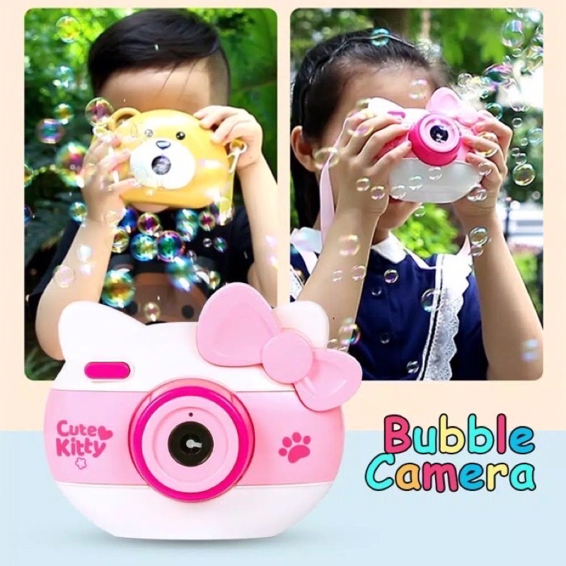 mainan anak kamera Gelembung balon sabun / Bubble Camera Karakter Hello kitty spiderman Panda
