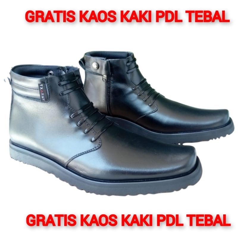 SEPATU PDH KULIT SAPI ASLI MERK TX-ARMY SEPATU PDH DINAS KANTOR TNI POLRI SECURITY SATPAM SEPATU POLANTAS POLRI