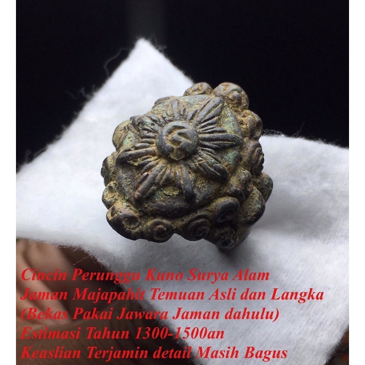Cincin Kuno Surya Bintang Alam Kerajaan Majapahit Asli Peninggalan