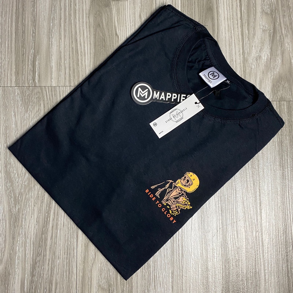 Kaos ERIGO APPAREL T-shirt Premium Brand Distro Baju pria wanita Tshirt Cotton Combed 30s Murah T-Shirt Kaos Distro Streetwear Original Mappies Spesial art Ride to glory From Bandung Kaos Oversize Hitam