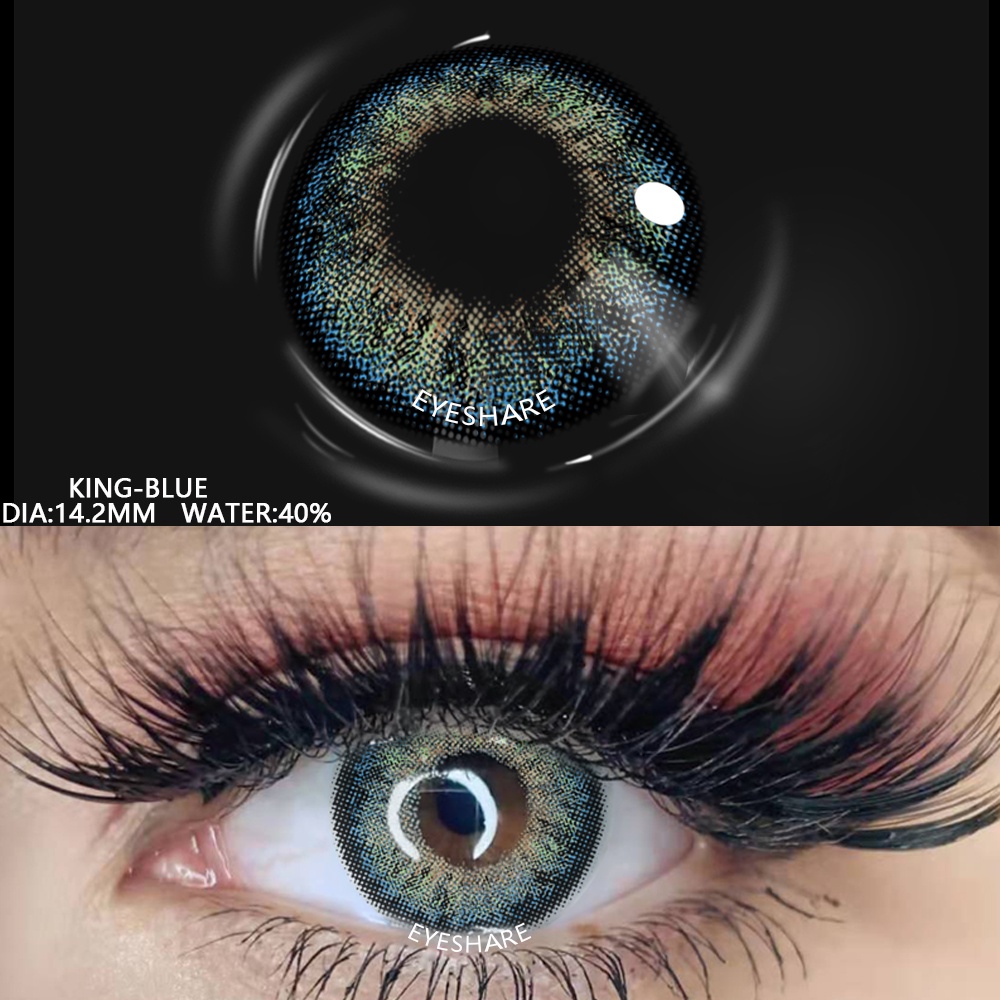 [COD] New Softlens Living Color Sweet Normal &amp; Minus(0.00) Free Lenscase Lensa Warna Kontak Lens KING BLUE/BROWN/GRAY