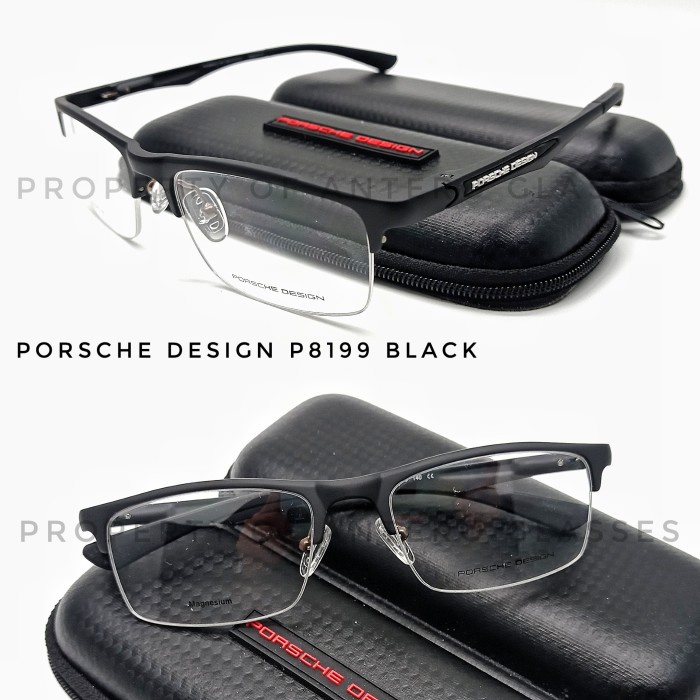 Frame Kacamata Minus Pria Porsche Design 8199 Half Frame Magnesium - Frame Only New