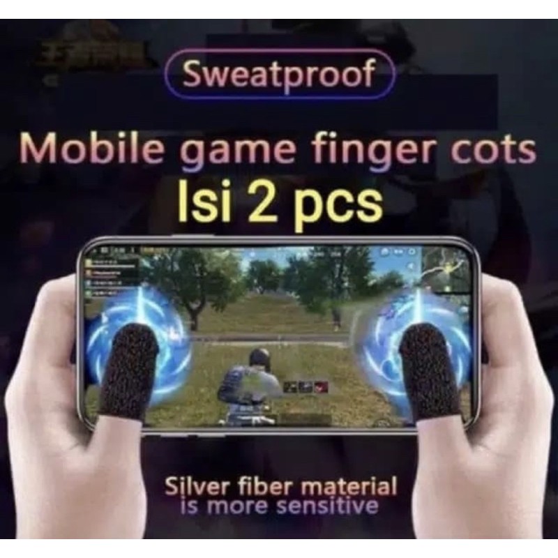 Sarung tangan Jempol Anti basah Keringat Layar Hp Pubg Mobil ( isi 2 Pcs ) - UA