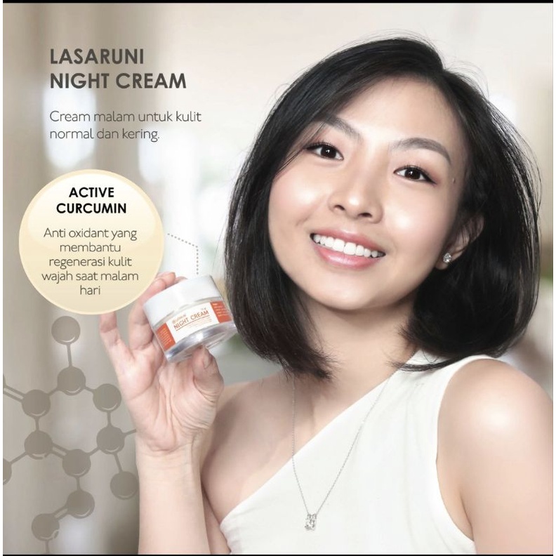 Lasaruni Night Cream Pemutih Penghilang Flek Hitam Pelembab Wajah BPOM