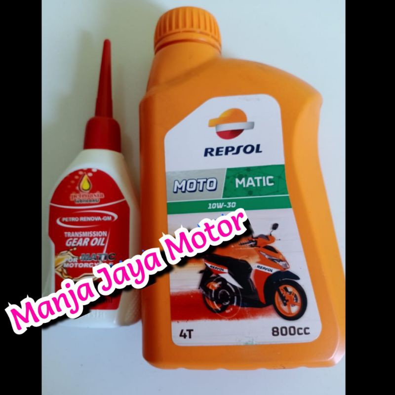 oli Repsol matic 800ml SAE 10-30W + gardan 120ml for mio smile/freego/Beat/Vario/X-Ride/scoopy