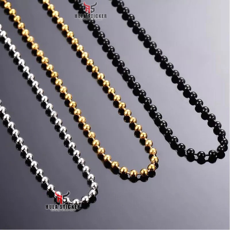 Rantai MCI - Rantai Kalung Titanium 316L Premium Anti Karat [ KALUNG HITAM 40cm - 75cm]