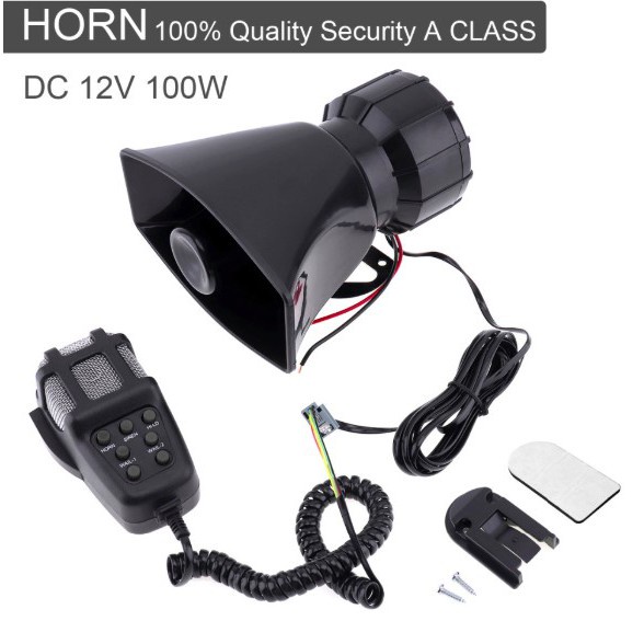 r3w Saiyin Toa Megaphone Loadspeaker Horn 7 Tone Sirene - HW-1006 - Black