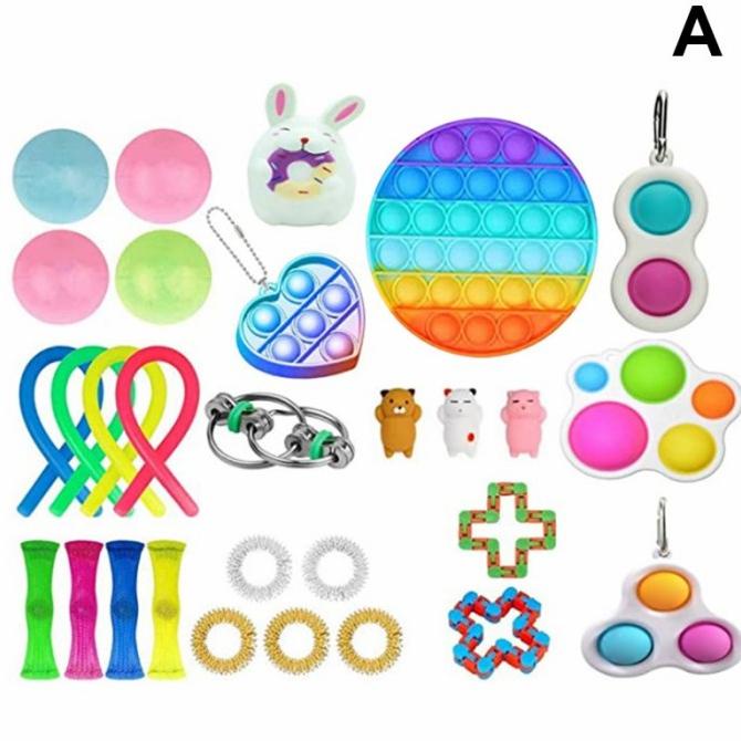Mainan Set Fidget Toy Pack Fidget with Stress Ball Infinite Murah
