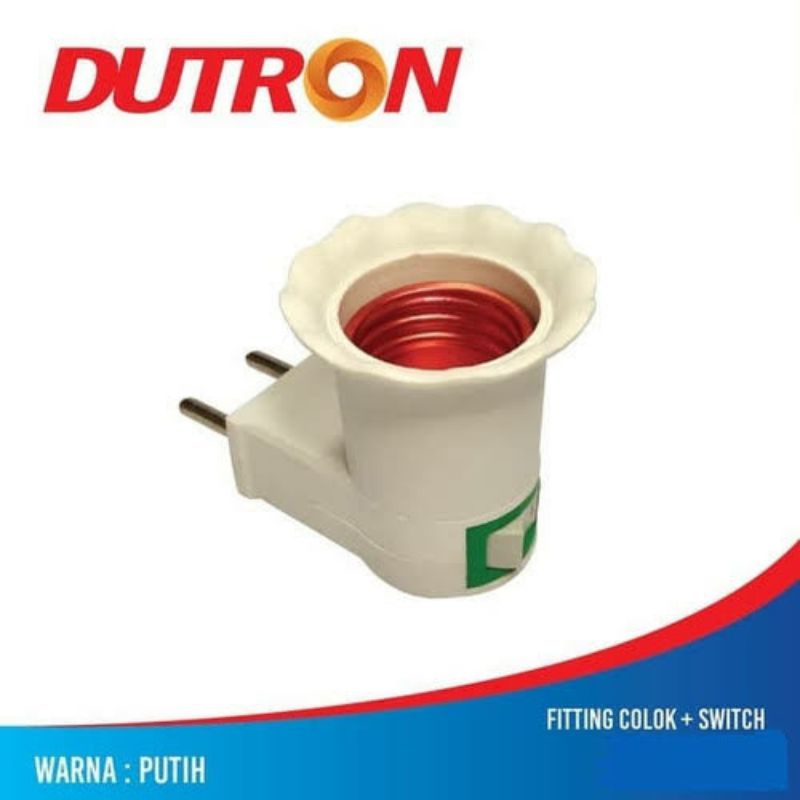 Fiting Colok Lampu + Swit Dutron DF FCS - 01 / Fiting Lampu Tidur + Swit