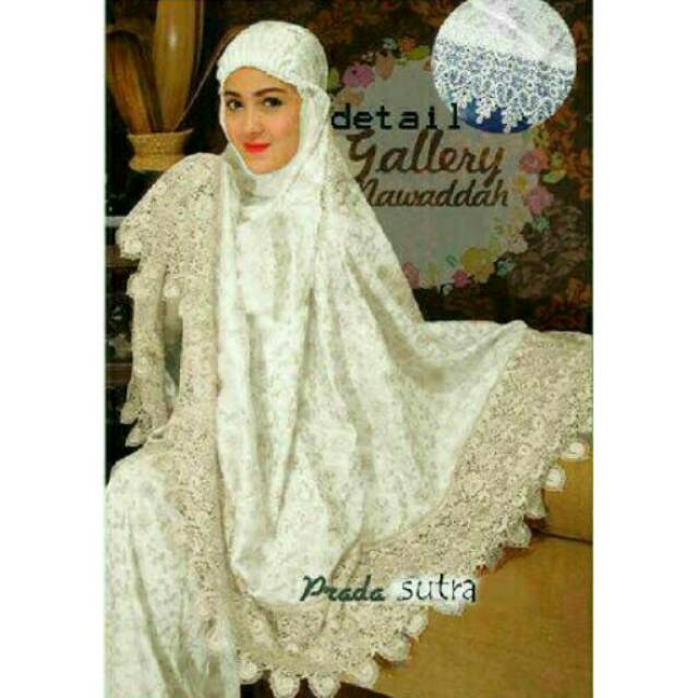 Mukena putih sutra velvet