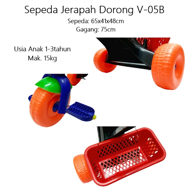 Mainan Sepeda Anak Dorong Lokal V-05B