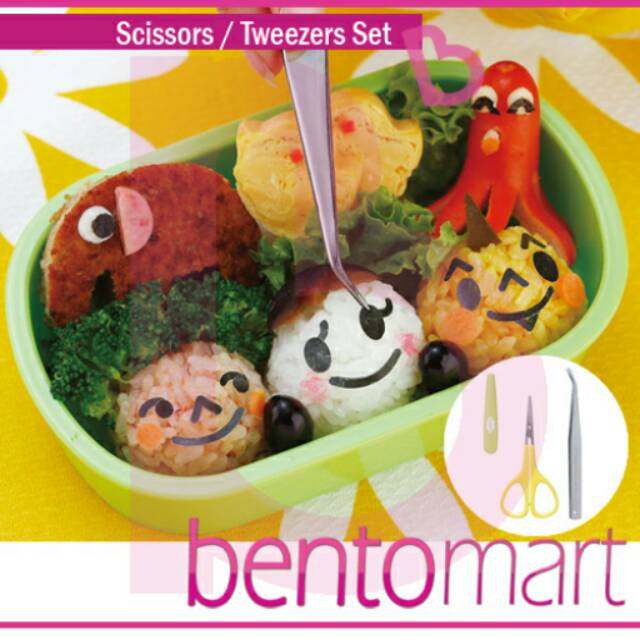 

Scissors / Tweezers Set - Bento Tools - Gunting dan Penjepit untuk Nori