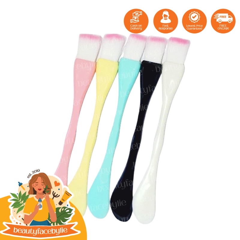 Spatula kuas masker Plastik Serbaguna 2 in 1